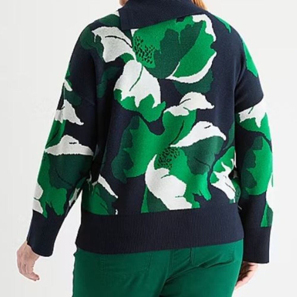 NWT LIZ CLAIBORNE Women's Long Sleeve Floral Pullover Sweater - 3X - Picture 2 of 15